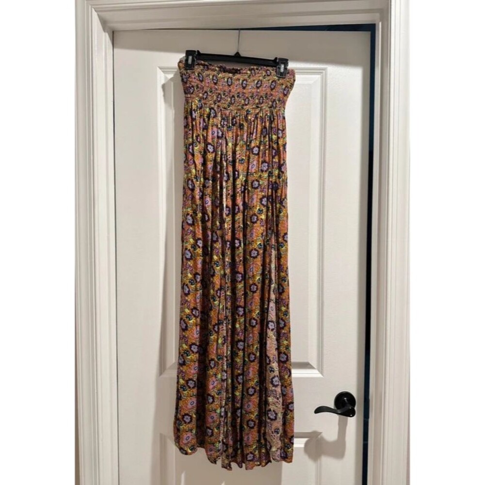 Anthropologie Smocked Strapless Maxi Dress/Skirt